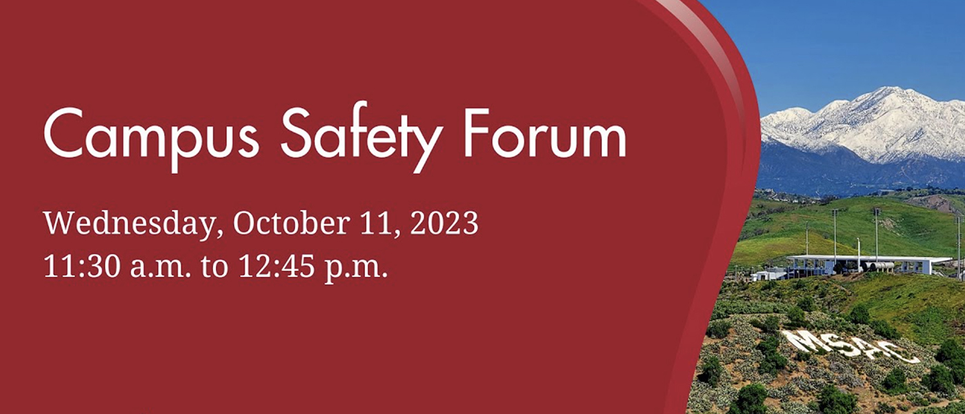 Campus Safety Forum information graphic header. 
