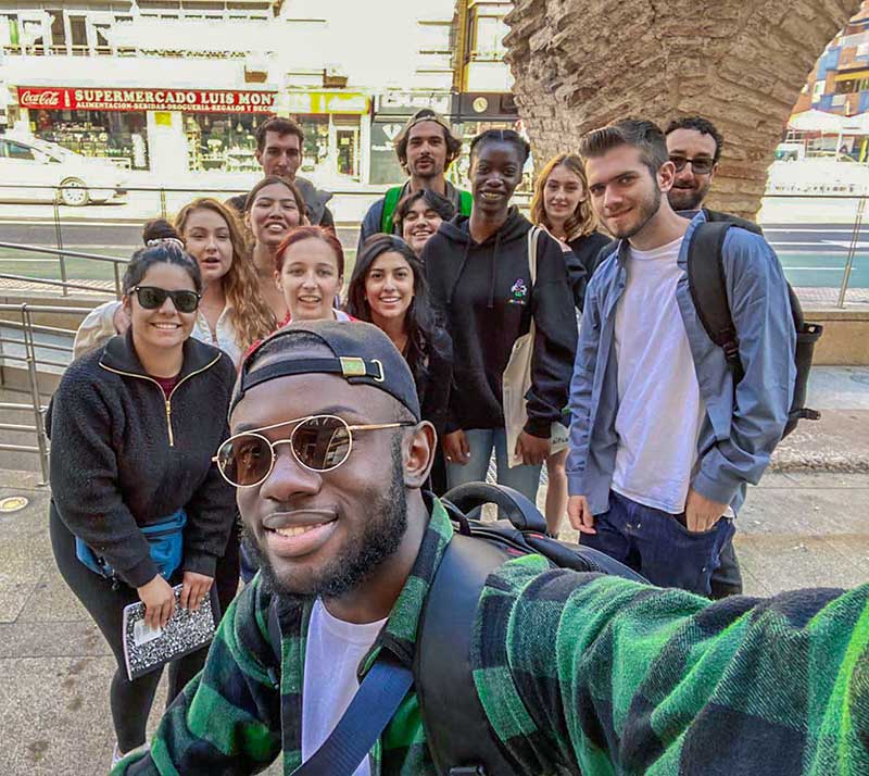 Professor Salinger with students in Seville