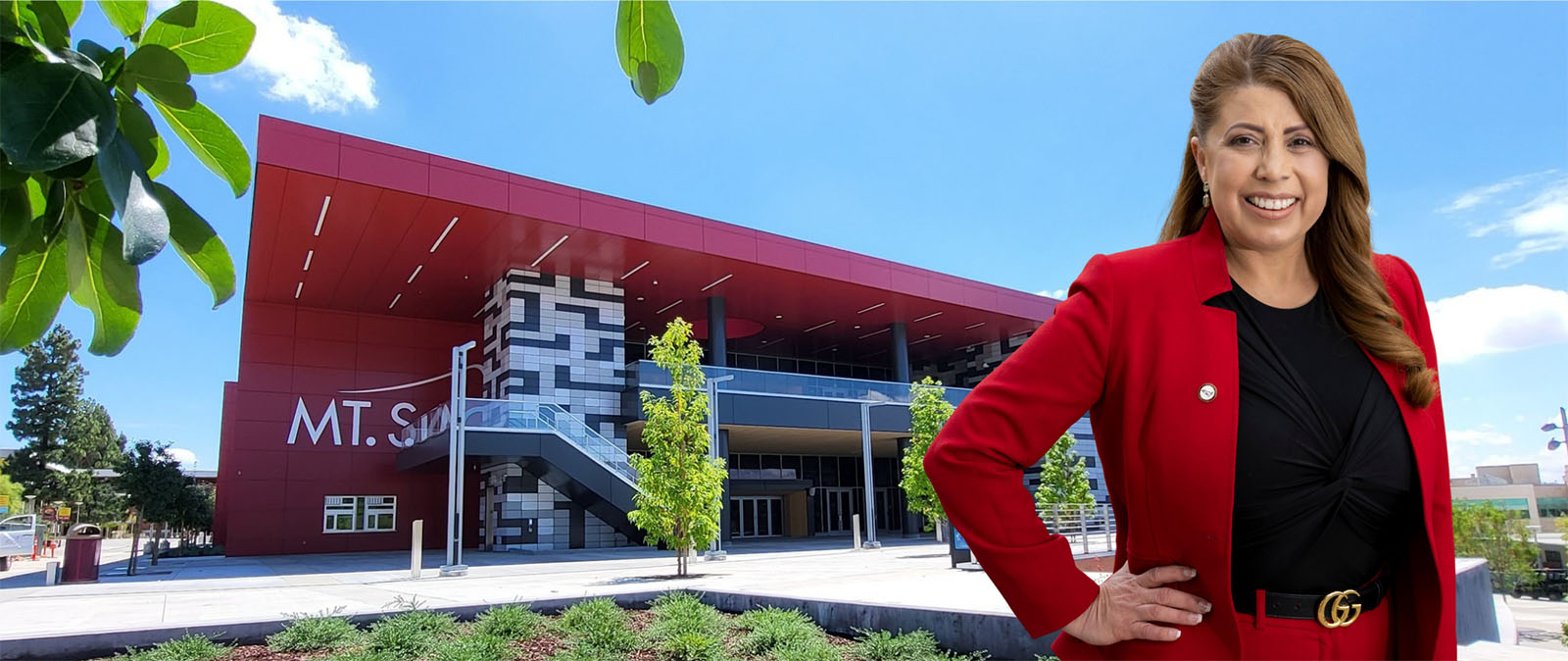 President Garcia in Front of Student Center