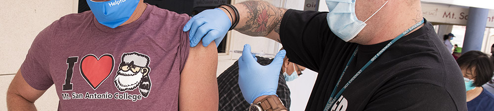 Vaccine being administered