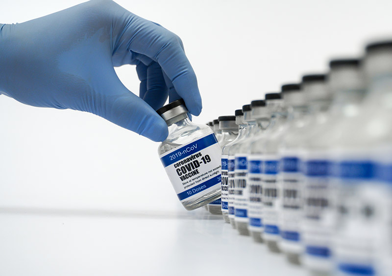 Bottles of COVID-19 vaccine