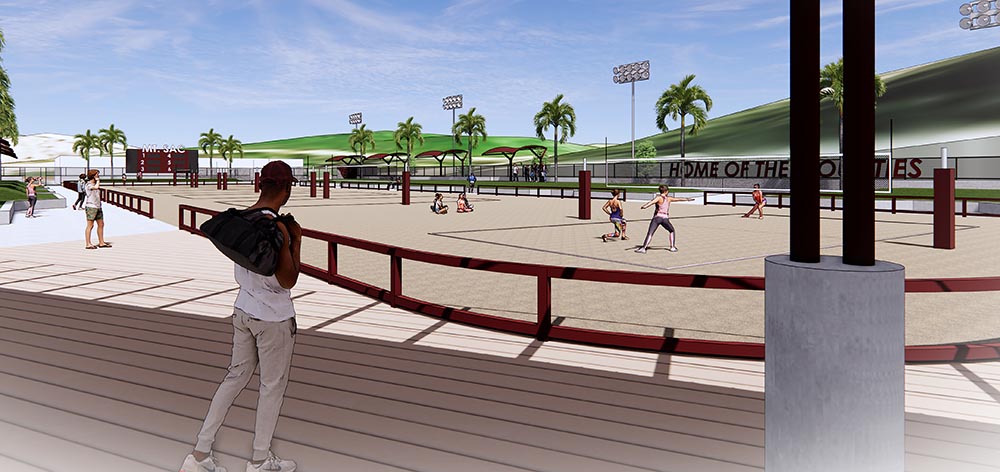 Rendering of volleyball entry