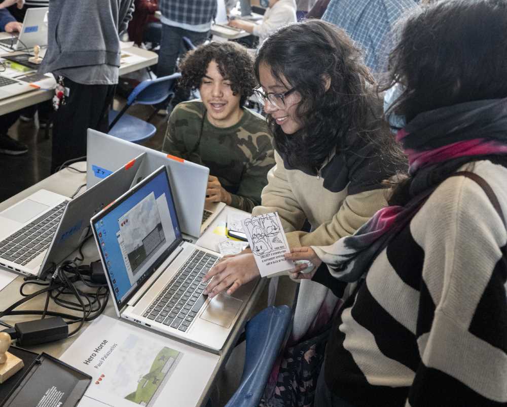 Attendees playing video games