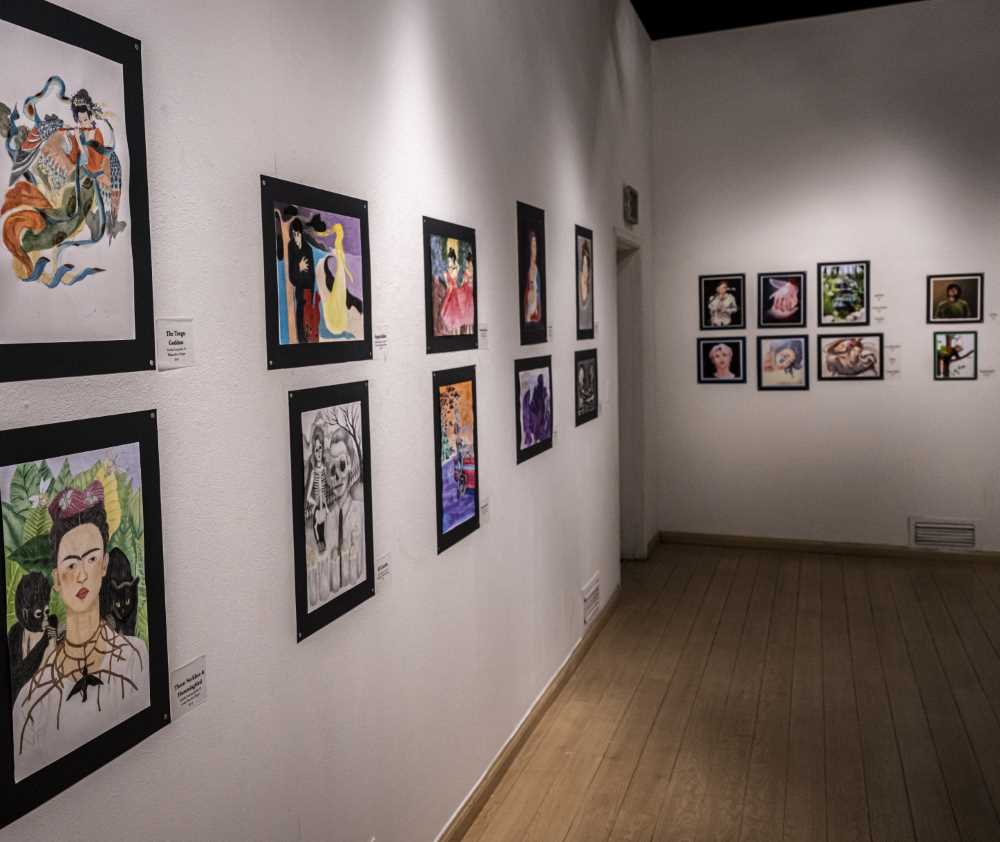 Gallery walls with diverse MECA art