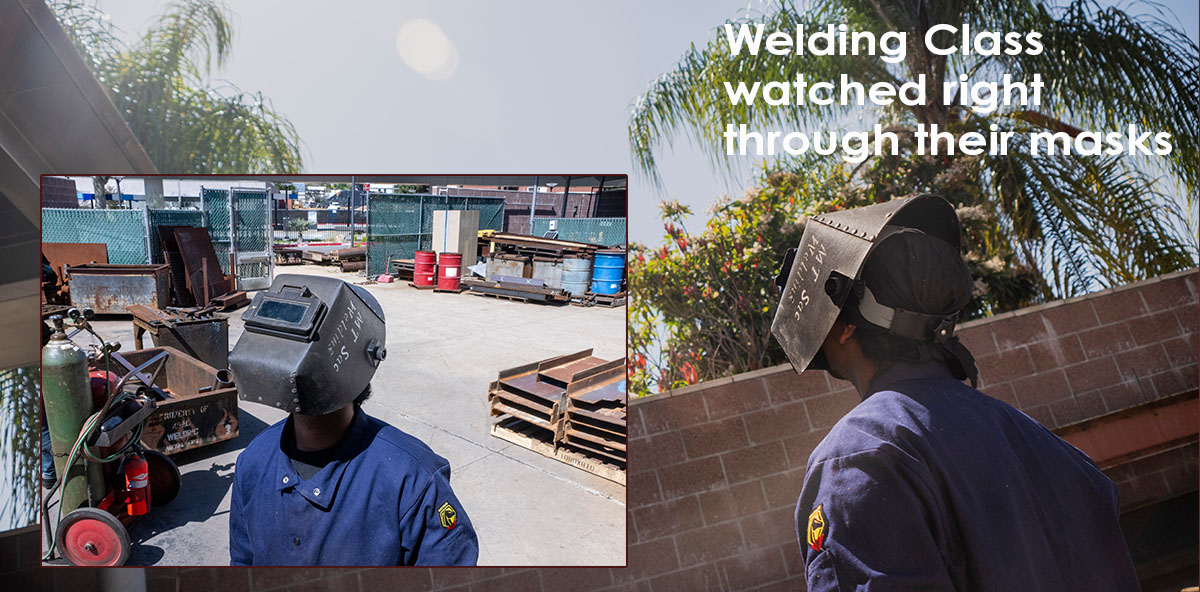 Welding Class watched right through their masks