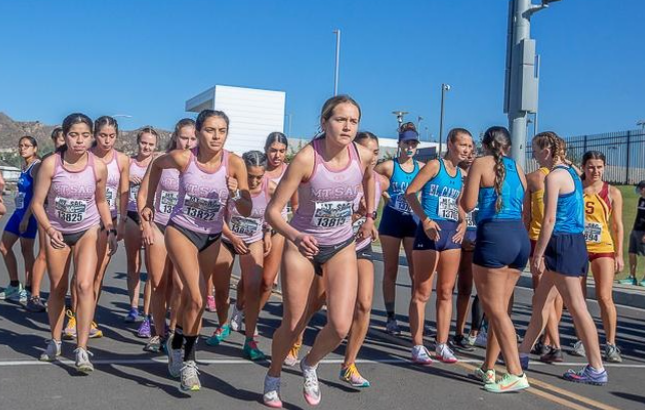2021 Women's Cross County team running 