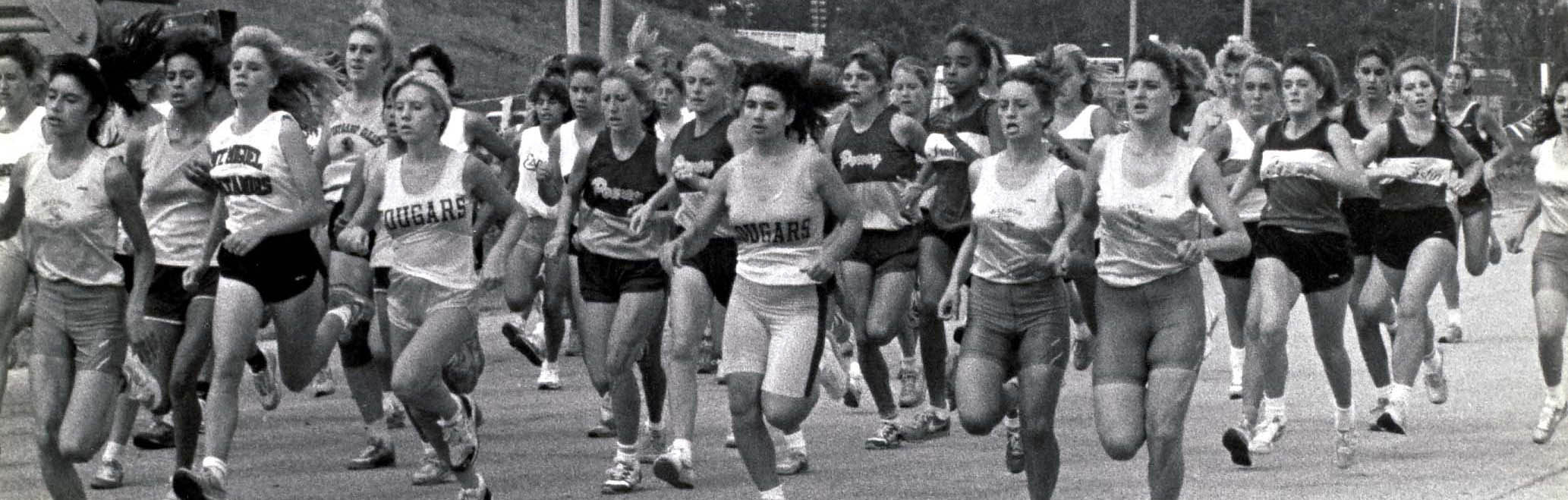 Women running the Invitational in 1993
