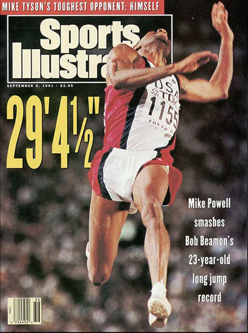 Sports Illustrated cover with Mike Powell