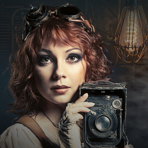 Steampunk styled photographer
