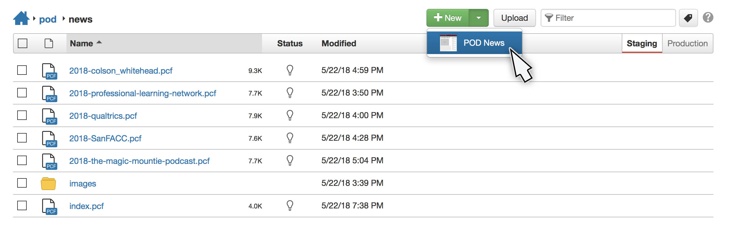 Screen capture of where new button resides.