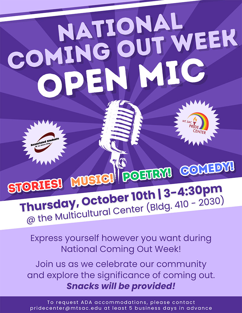 Coming Out - Open Mic Event
