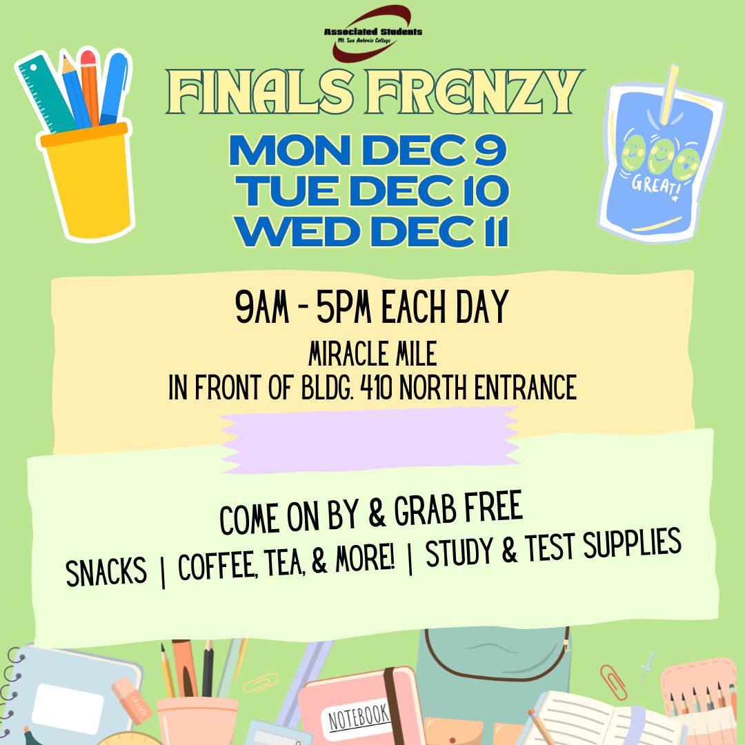 A.S. Finals Frenzy - Snacks and Study Supplies