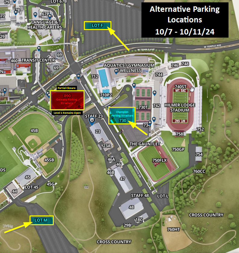 Gateway Parking Structure Partial Closure: Oct. 7 - Oct. 11, 2024