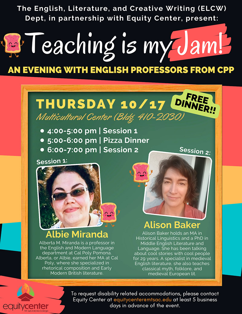 Teaching Is My Jam!: An Evening with English Professors from CPP