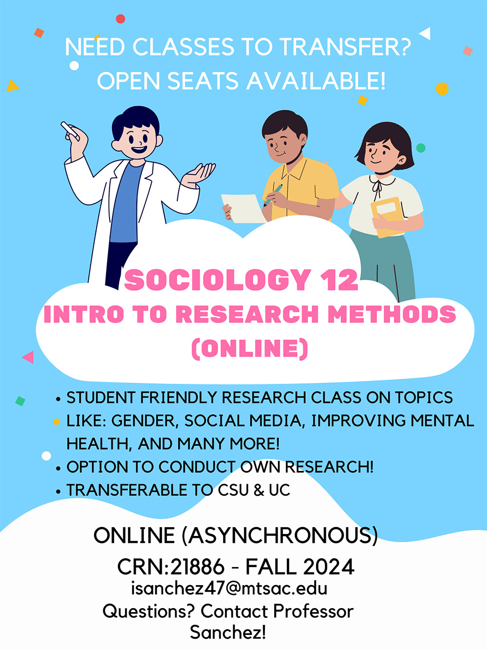 Open Seats Available in Online Sociology 12