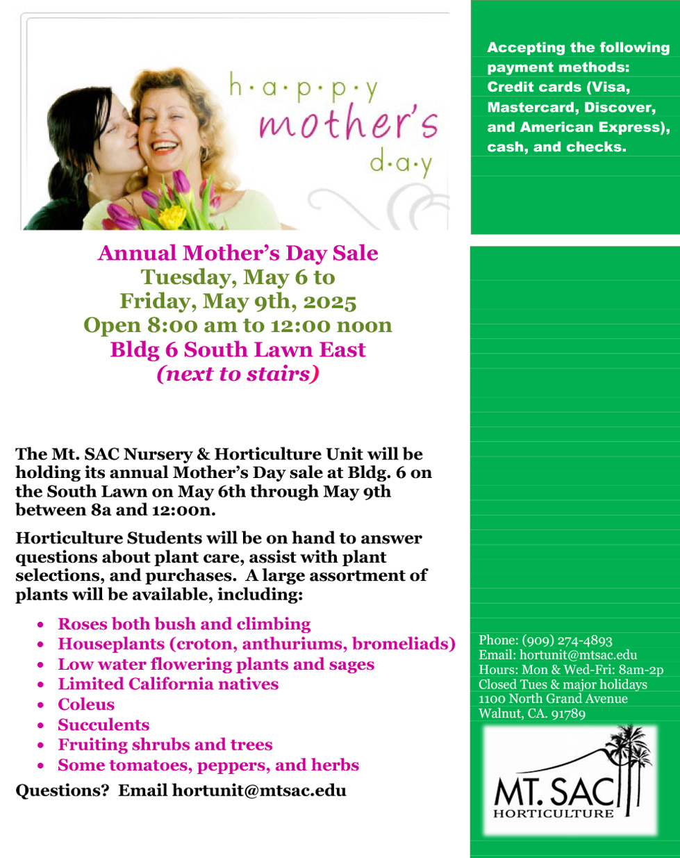 Annual Mother’s Day Sale