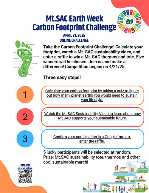 Mt SAC Earth Week Carbon Footprint Challenge