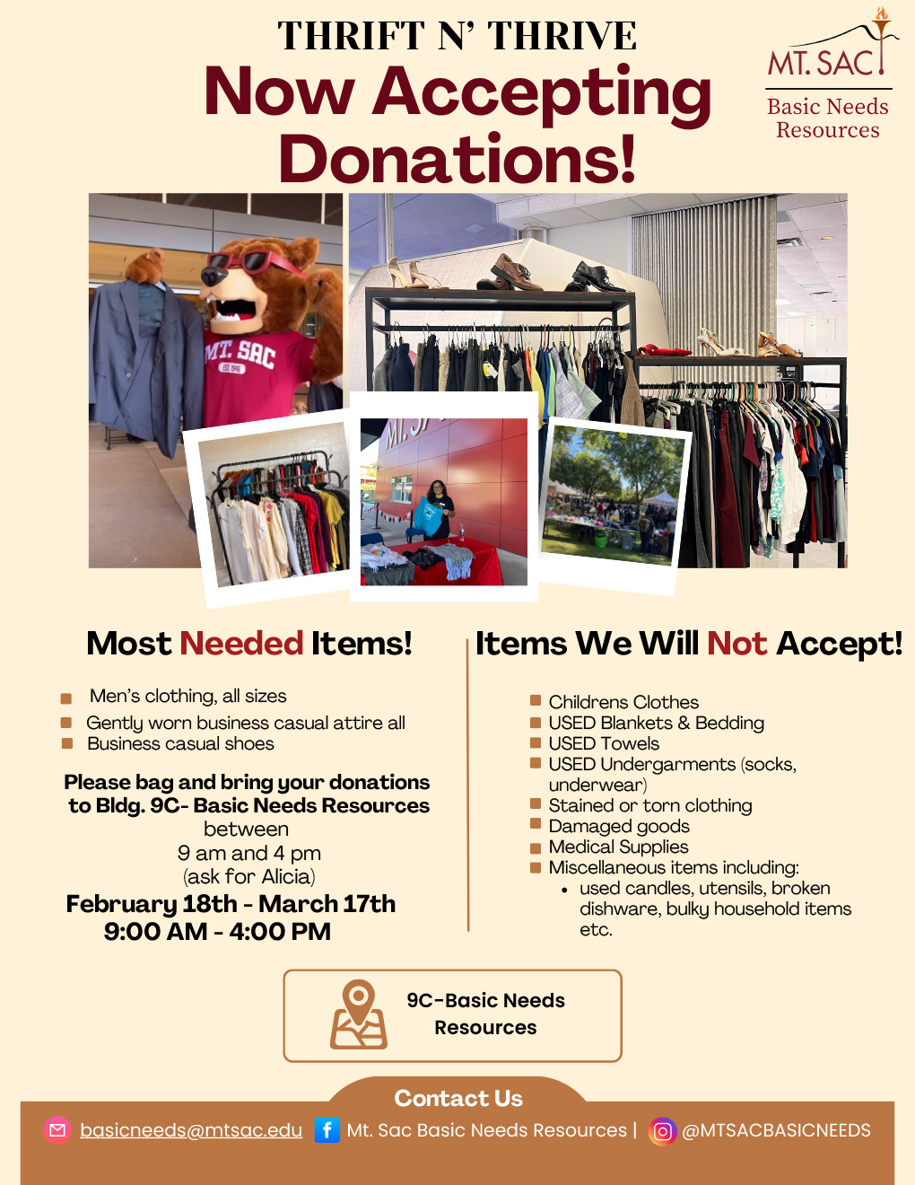 Donate to Thrift and Thrive – Support the Mt. SAC Community today!