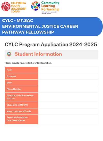 CYLC - MT.SAC ENVIRONMENTAL JUSTICE CAREER PATHWAY FELLOWSHIP