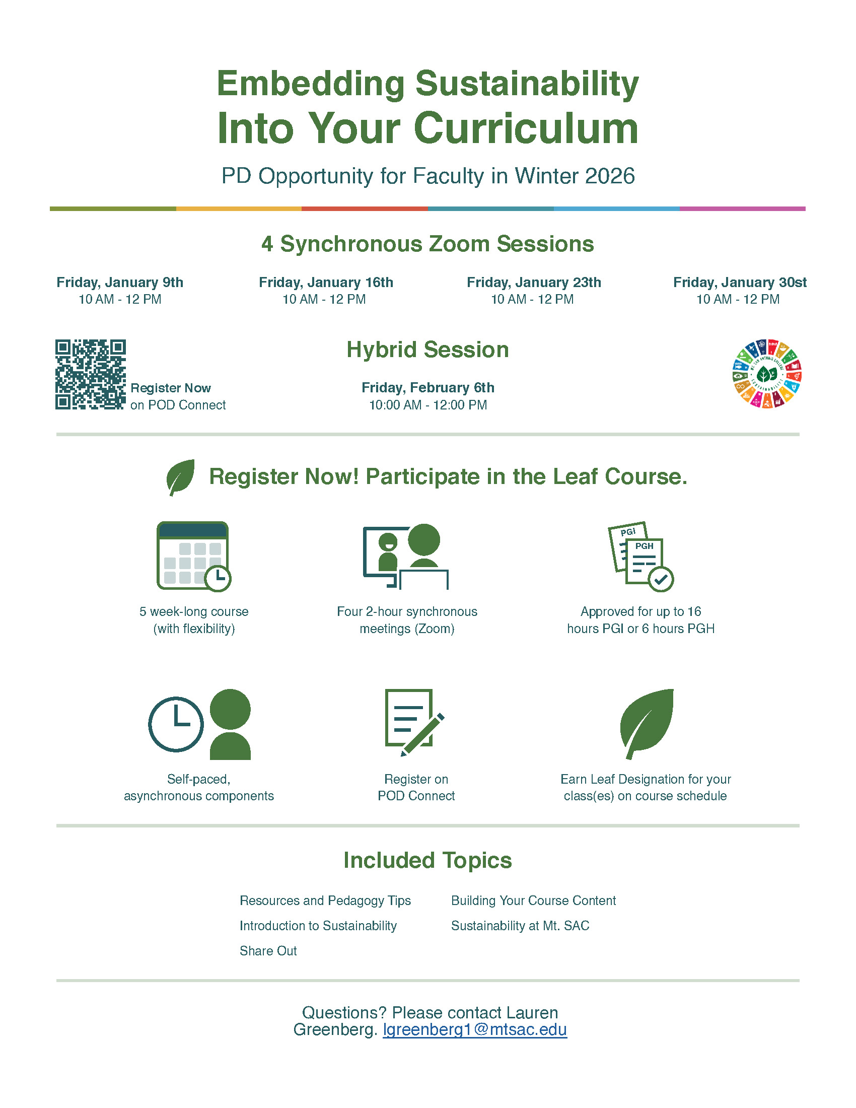 sustainability leaf course flyer
