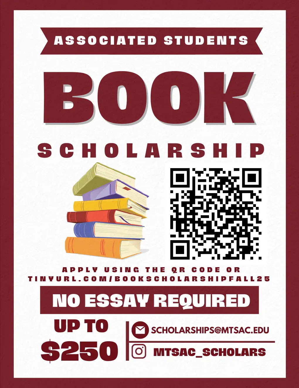 Get Help Paying for Books A.S. Book Scholarship Now Open