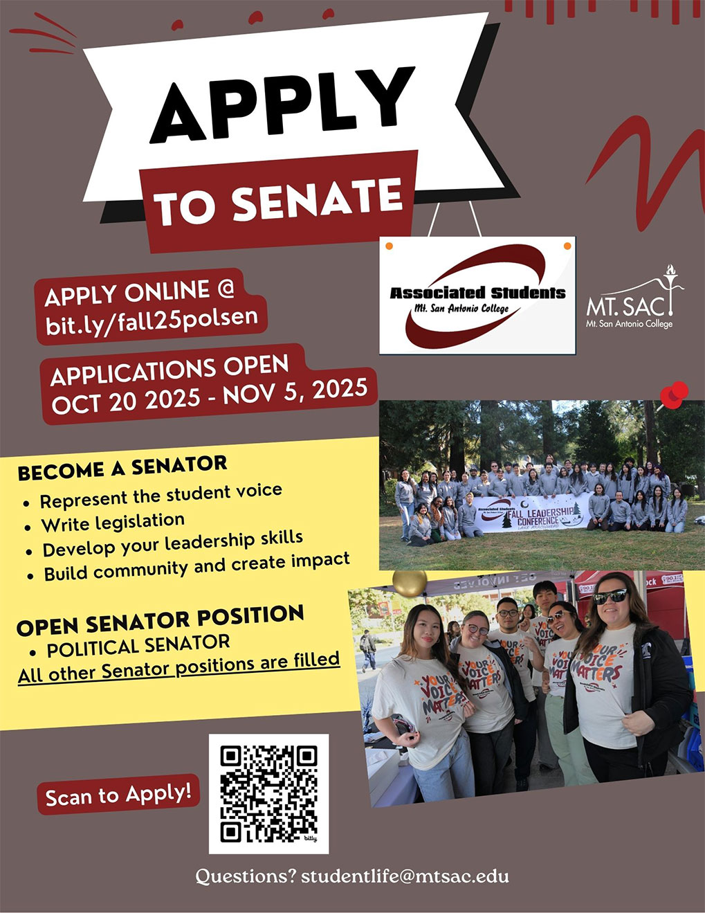 Associated Students - Apply for Political Senator!