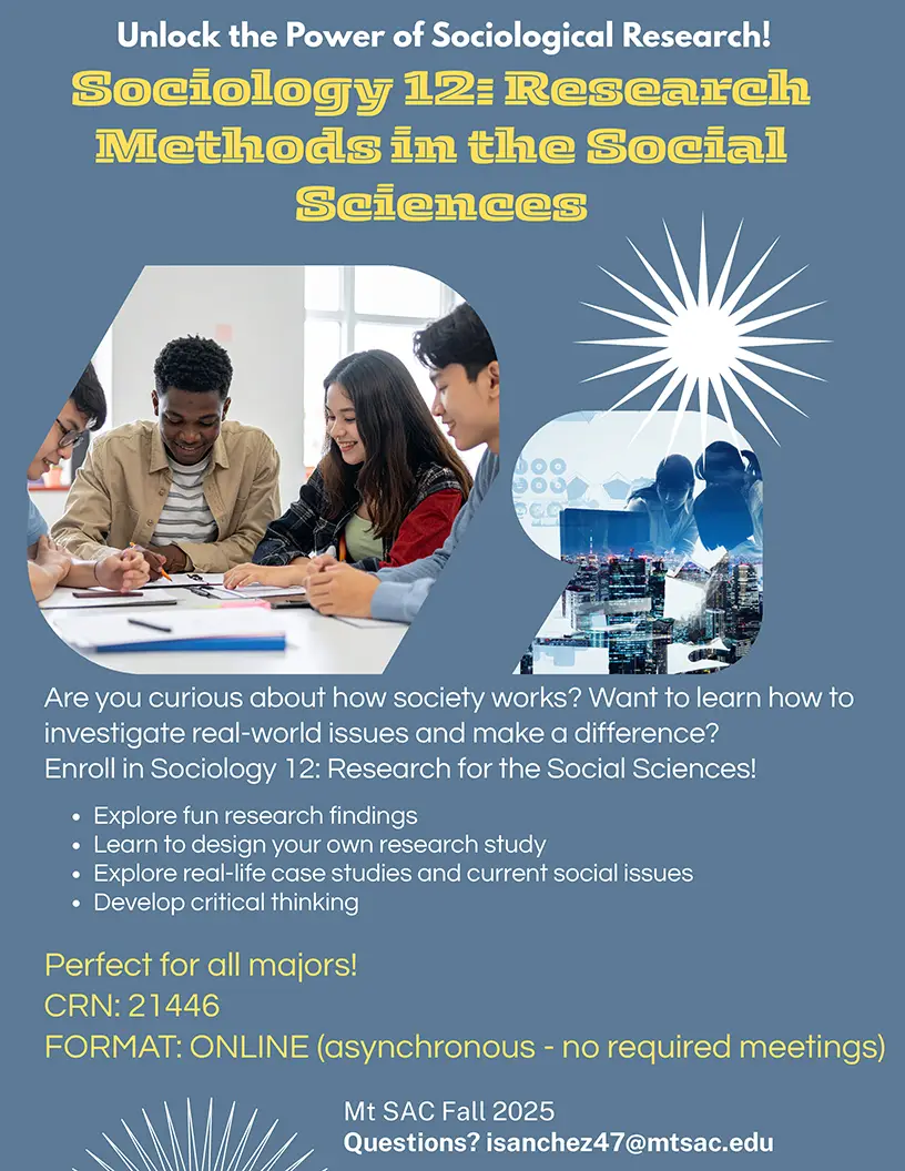 Soc 12 Research Methods Class Available - Transfer Ready
