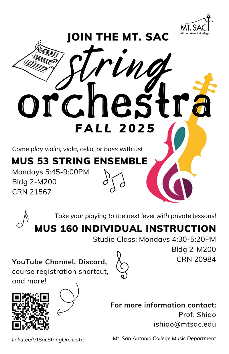 Join Mt SAC String Orchestra