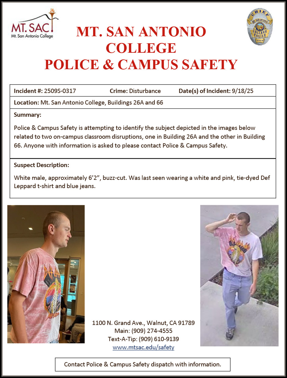 Campus Safety: Help Identify a Subject