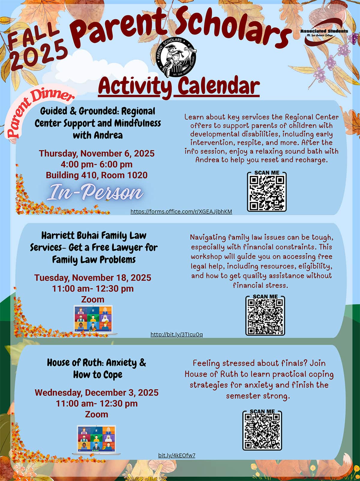 Are you a student parent? Then these workshops are for you. Are you a student parent? Then these workshops are for you.