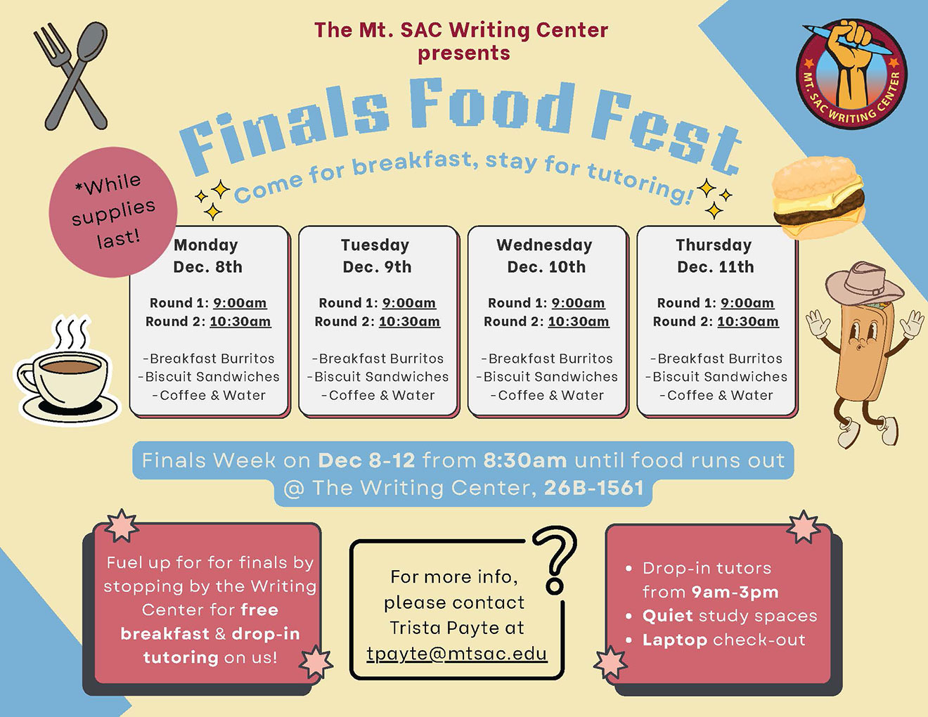 Writing Center's Finals Food Fest Writing Center's Finals Food Fest
