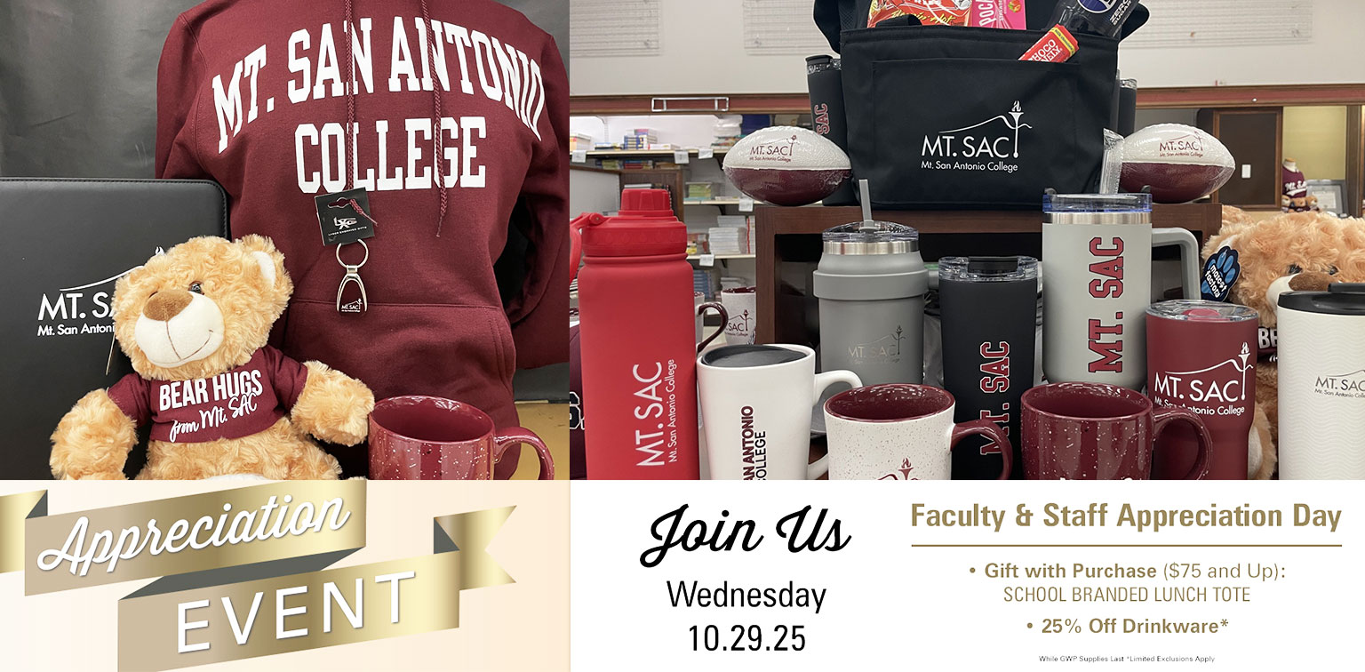 Weds, 10/29 - Faculty and Staff Appreciation Day at SacBookRac! Weds, 10/29 - Faculty and Staff Appreciation Day at SacBookRac!