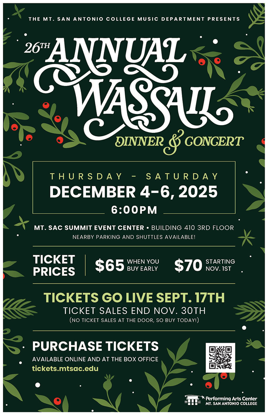 Wassail Dinner and Concert