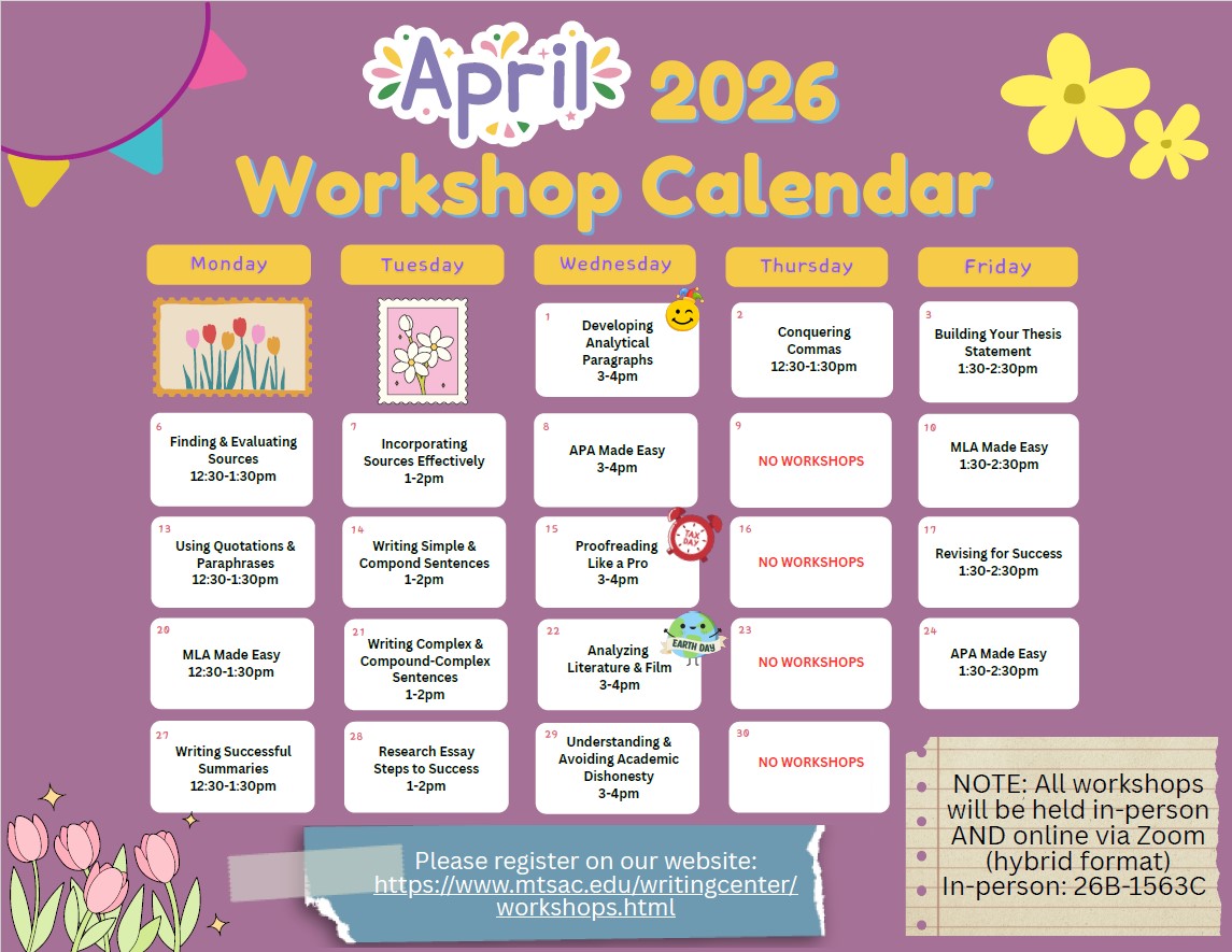 april workshops