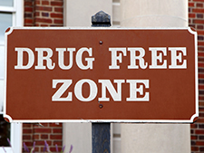 Drug Free Zone sign