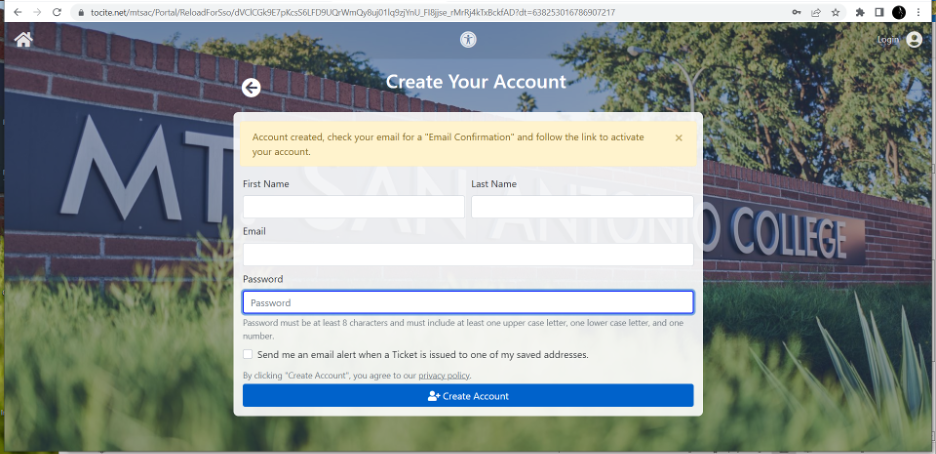 Step 5: Look for an email confirmation for your account