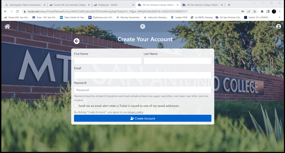 Step 6: Provide information and create an account