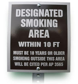 Designated Smoking Area sign