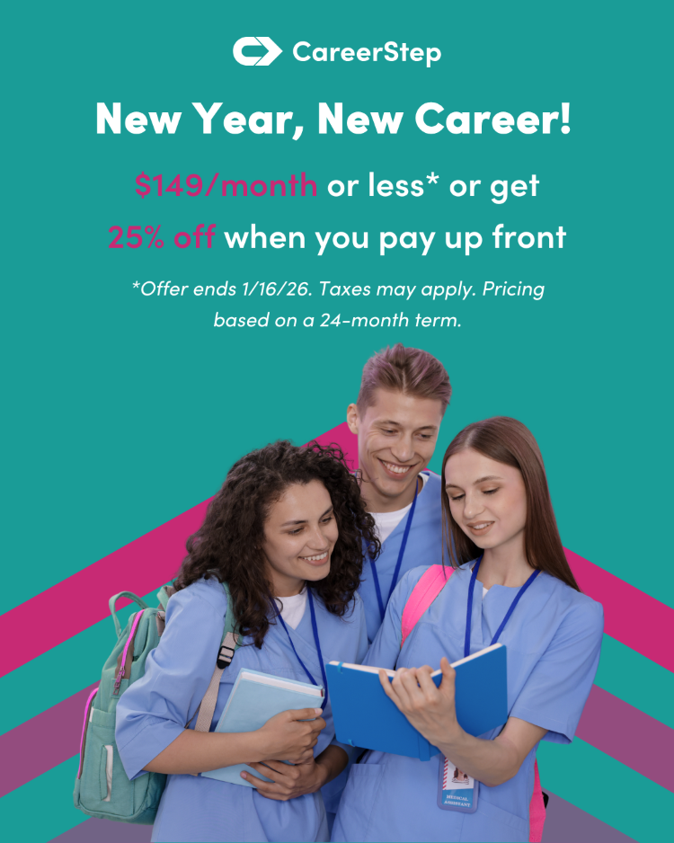 New Year, New Career! $149/month or less or get 25% off when you pay up front.  Offer ends 1/16/26. Taxes may apply. Pricing based on a 24-month term.
