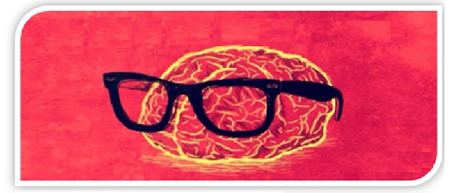 Brain with glasses.