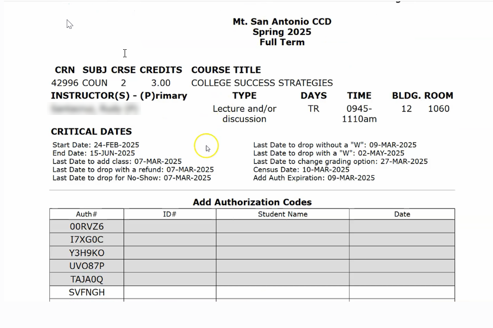Add Auth code