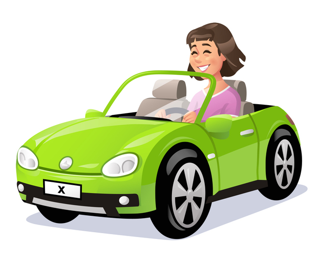 Illustration of driving electric car