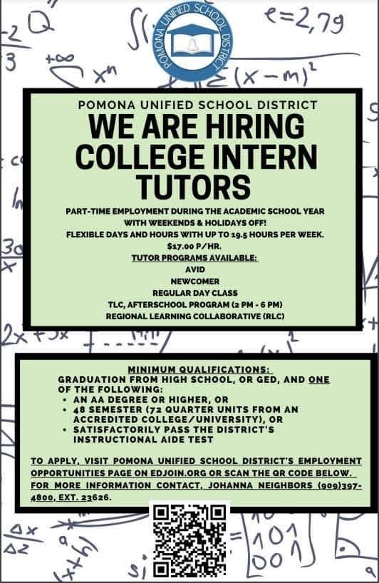 PUSD College Tutor Intern 