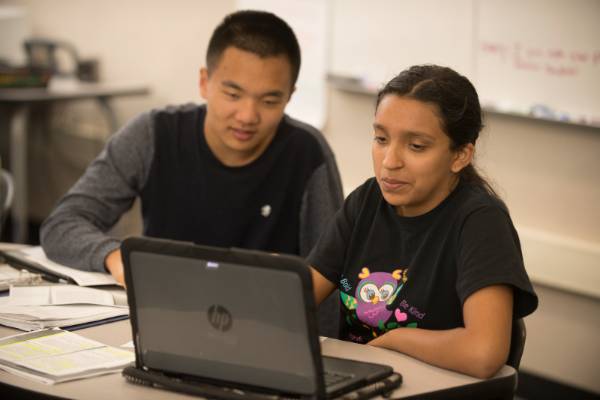 student on a laptop