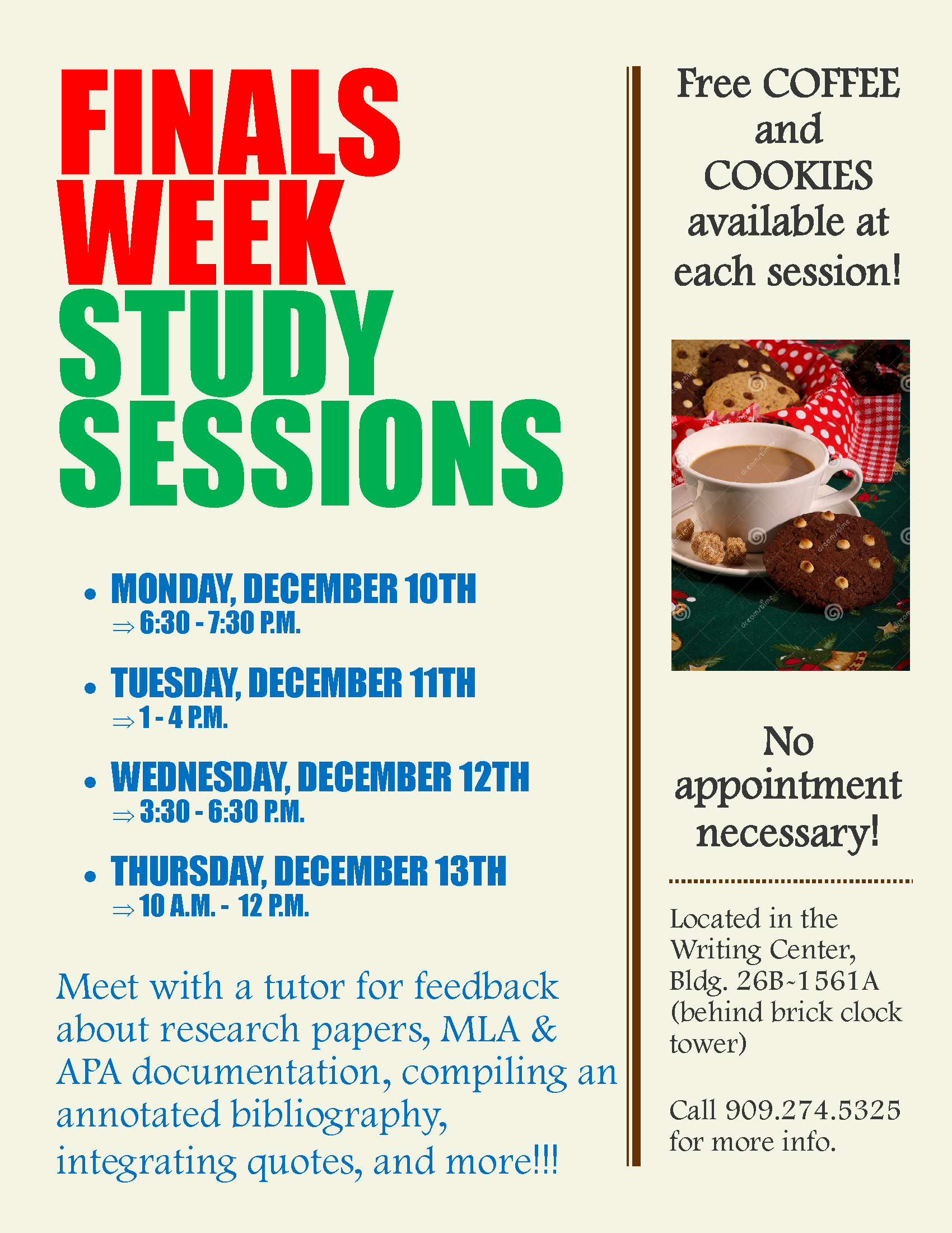 Finals Week Study Sessions